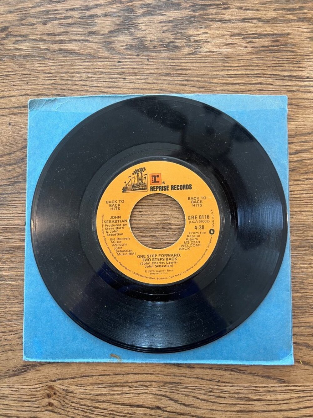 John Sebastian - Welcome Back / One Step Forward Two Steps Back Reprise Records